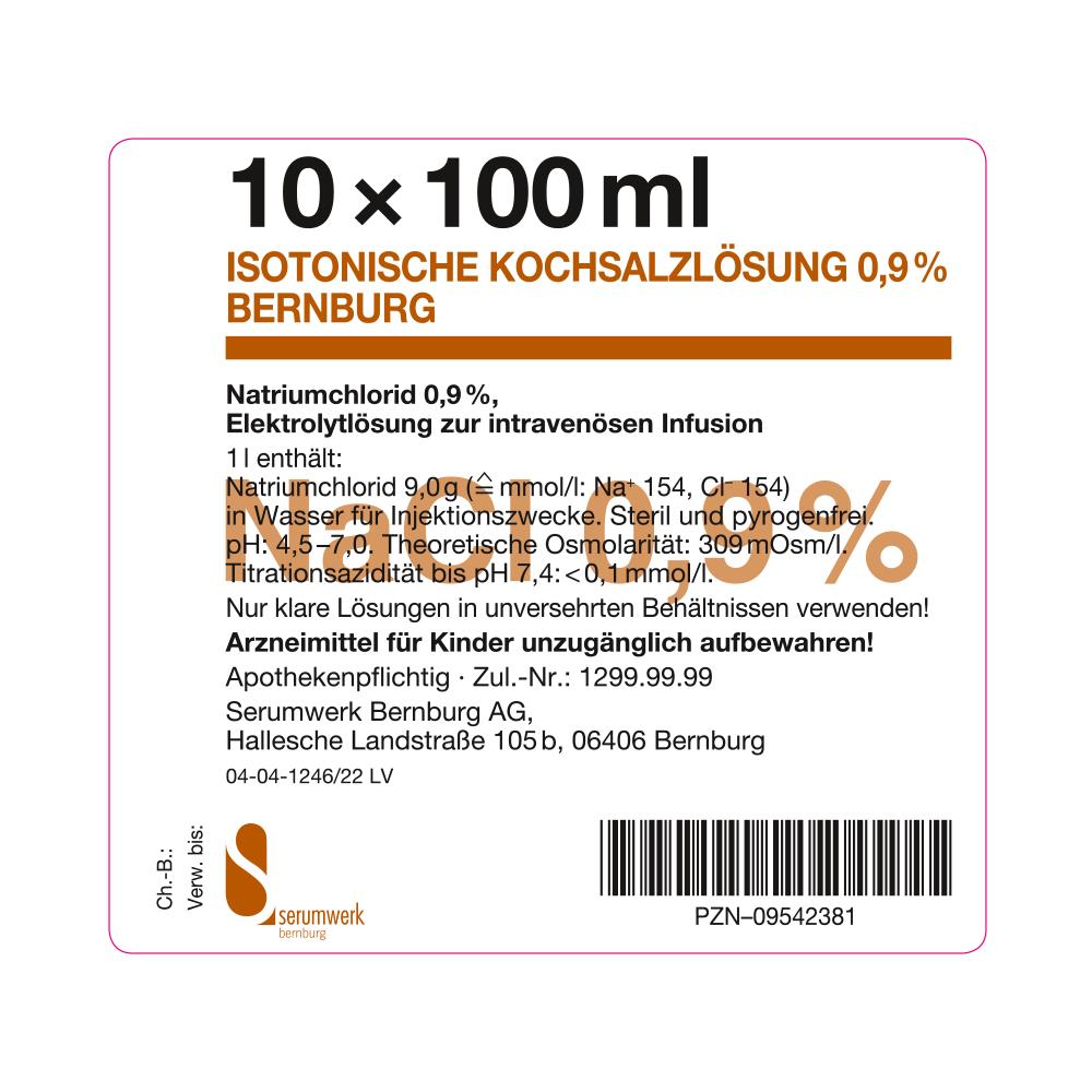 Isotonische Kochsalzlösung 0.9% Bernburg PE-Fl.