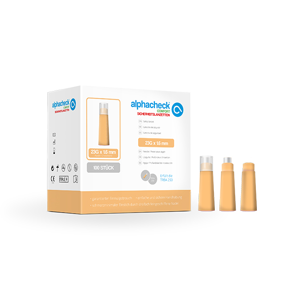 alphacheck comfort Sicherheitslanzetten 23G 1.6 mm