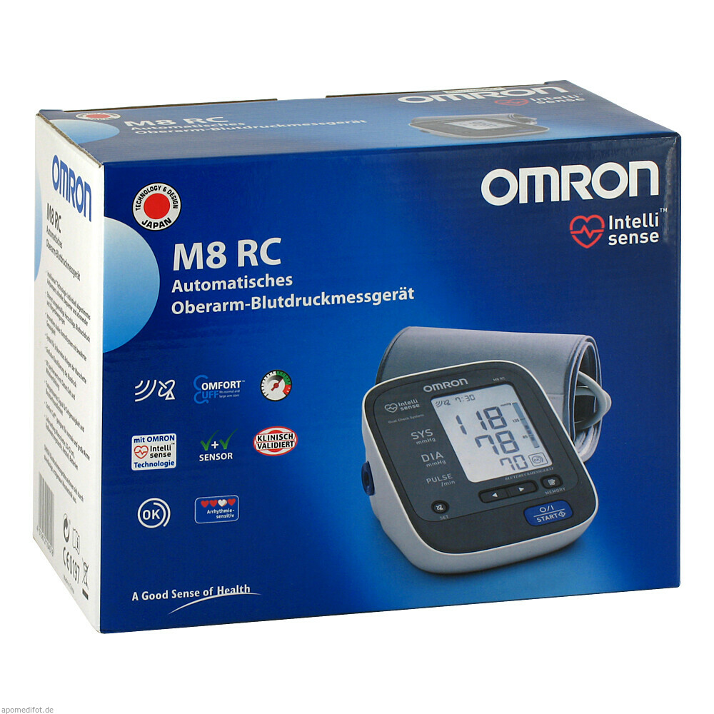 OMRON M8 RC Oberarm Blutdruckmessgerät m.Funkuhr