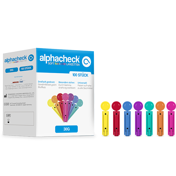 alphacheck soft Rainbow Lanzetten 30G - 100 St.