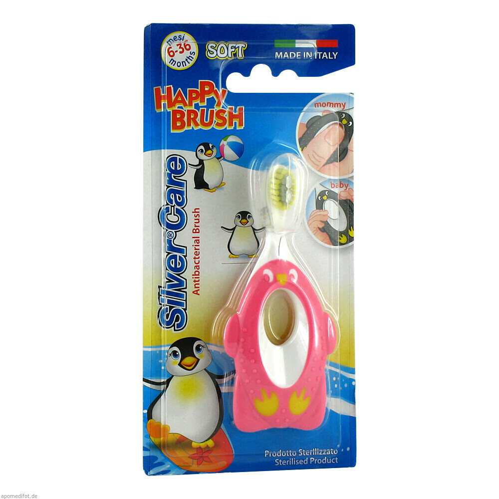 Zahnbürste Kinder6-36M Form Pinguin m.Schutzkappe