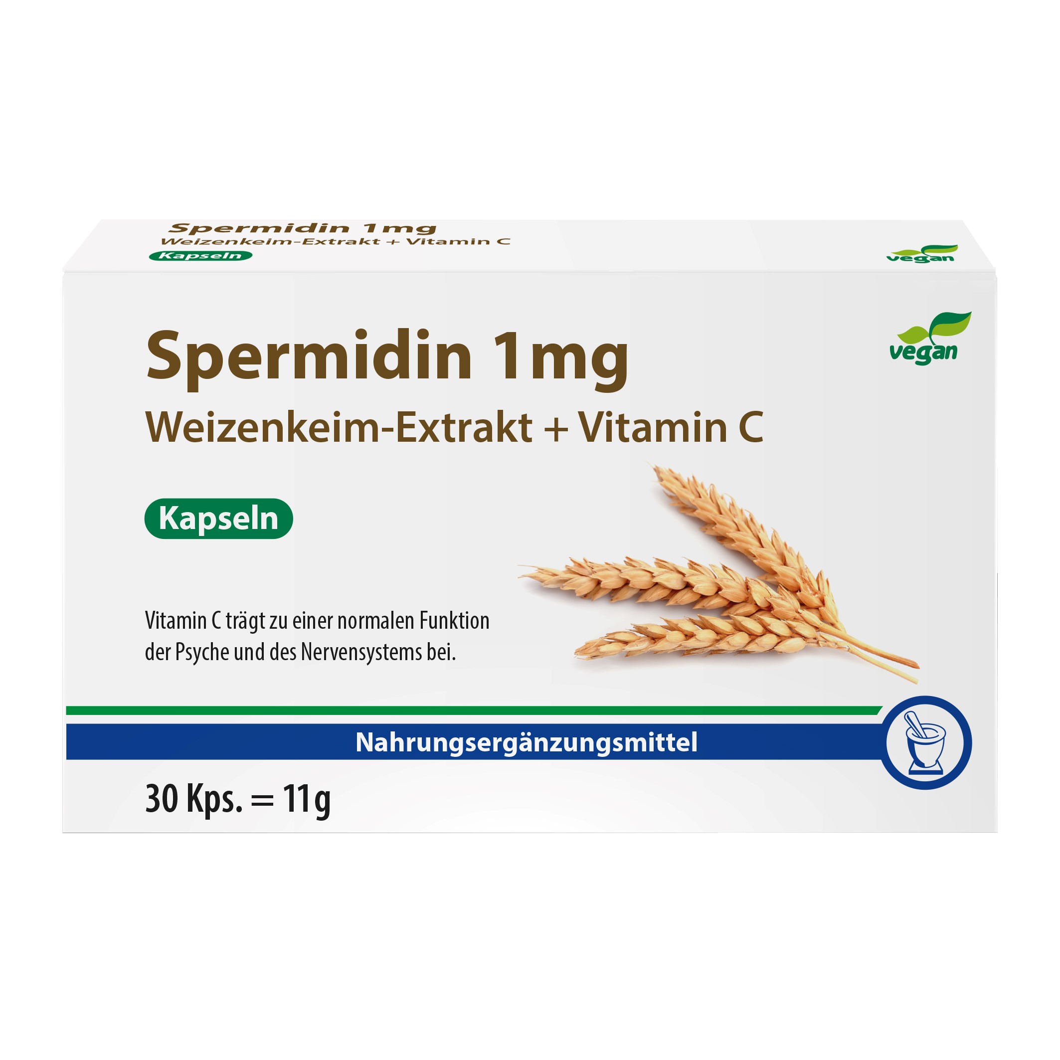 Spermidin 1 mg Weizenkeim-Extrakt + C Kapseln
