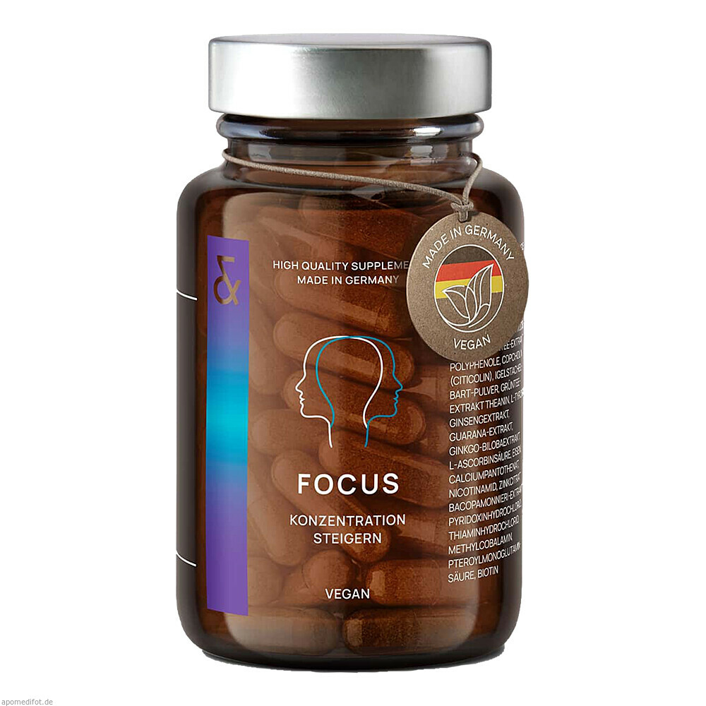 FOCUS mit Citicolin + Vitamin B5 + Ginkgo + Bacopa