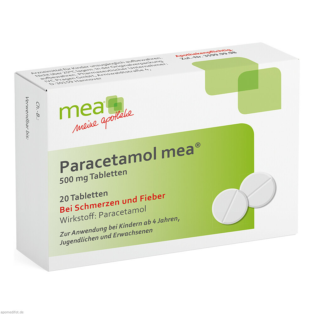 PARACETAMOL mea 500 mg Tabletten