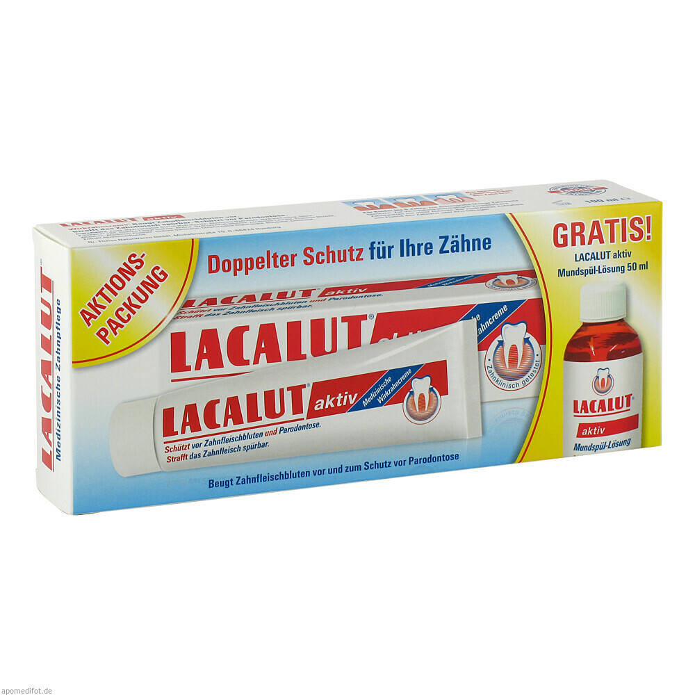 Aktionspackung Lacalut aktiv Zahncre.+Mundspül-Lsg