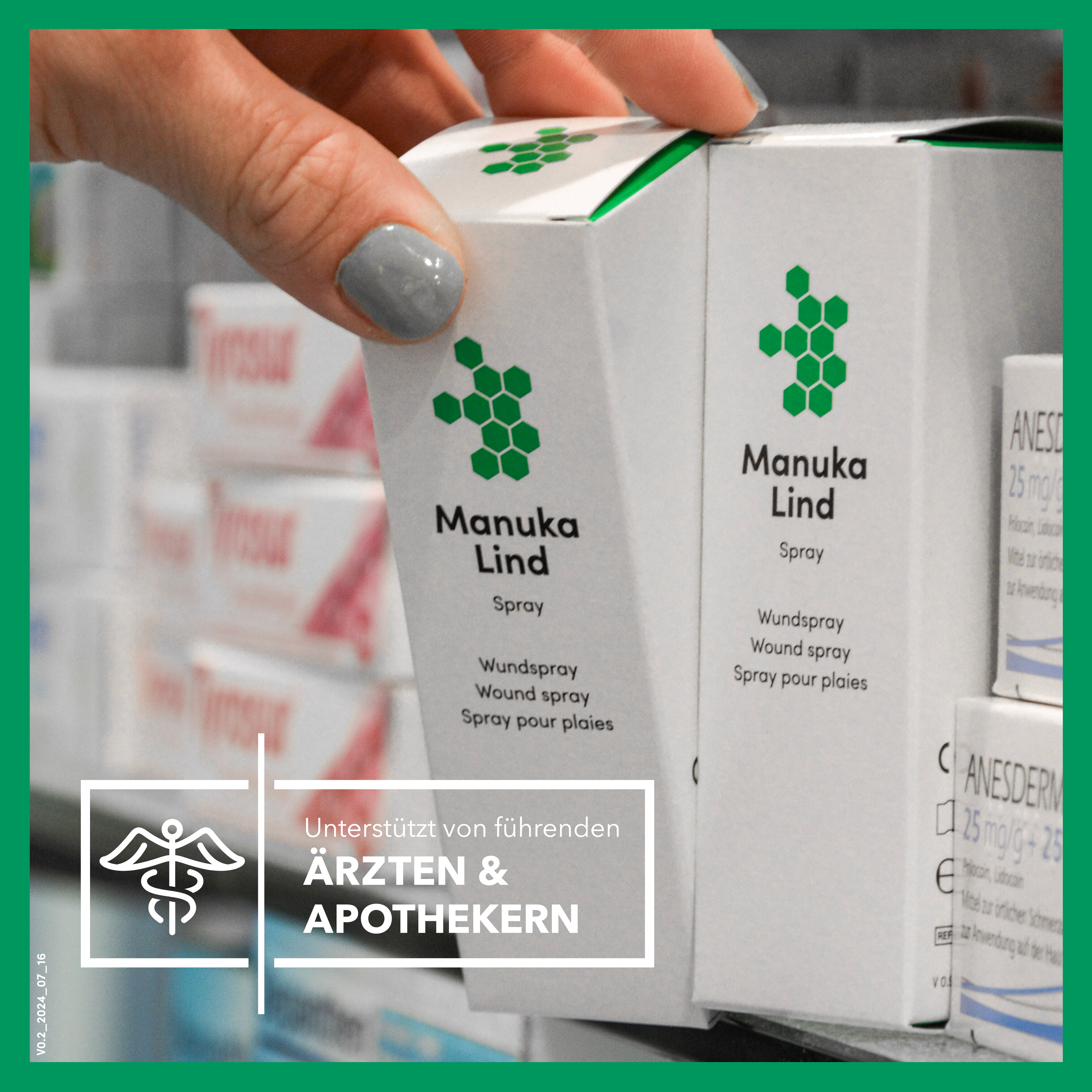 ManukaLind Wundheilspray mit antibakteriellem Manuka-Honig (MGO 514+), für alle Phasen der Wundheilung, viele Wundarten und Hautirritationen, Fördert die Heilung schwerwiegender Wunden, 30ml 