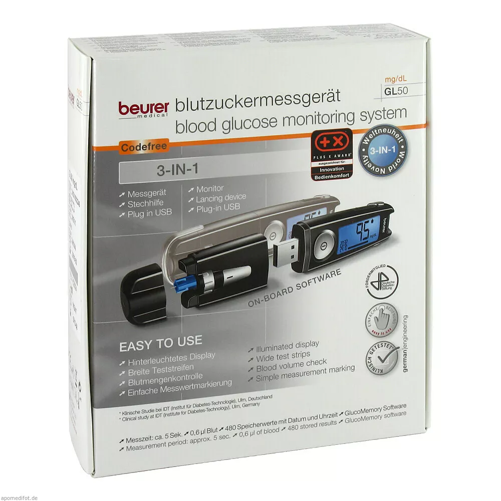 Beurer GL 50 Blutzuckermessgerät MG/DL